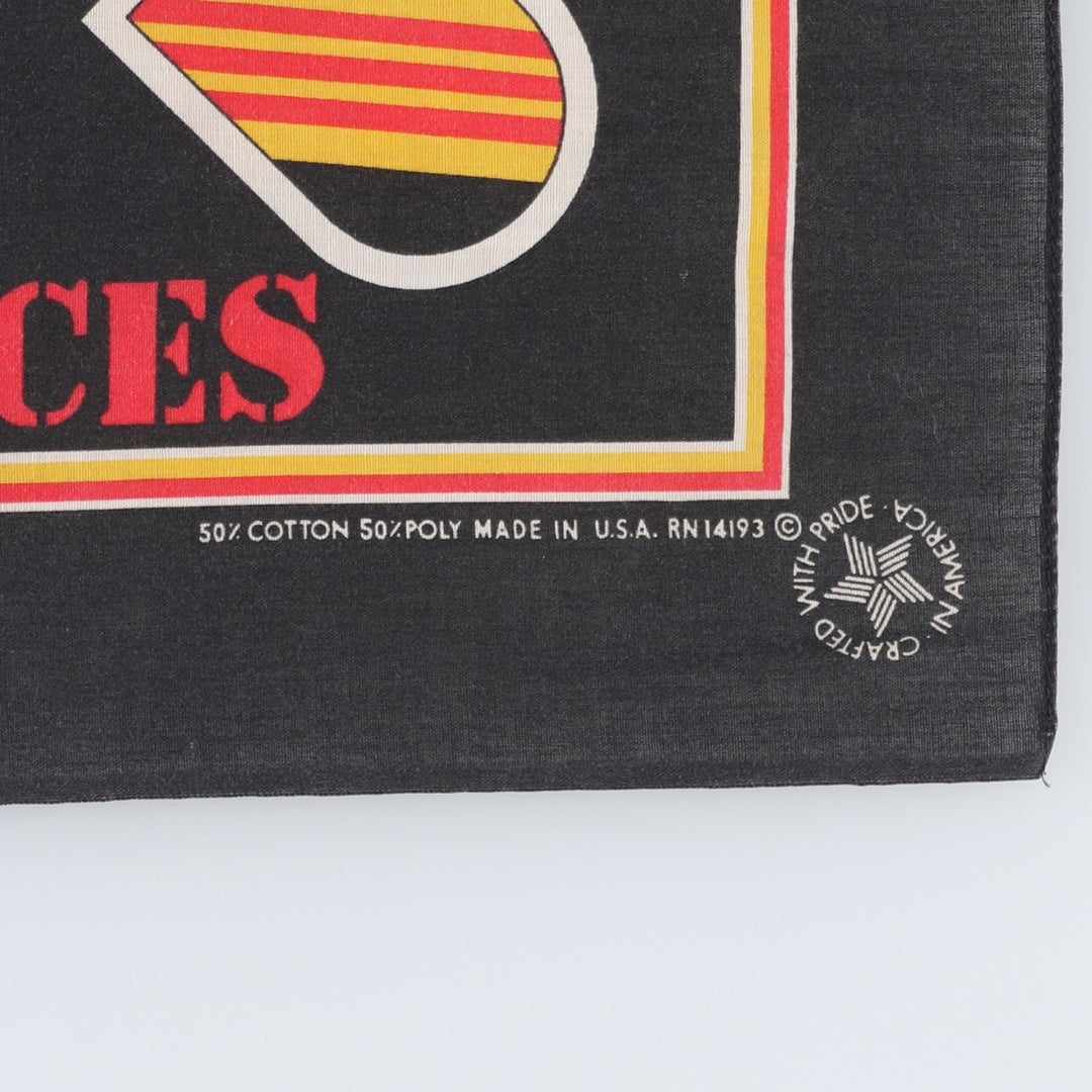 80s-90'S all-over print bandana, made in USA, vintage. cotton black type Vintage Second Hand