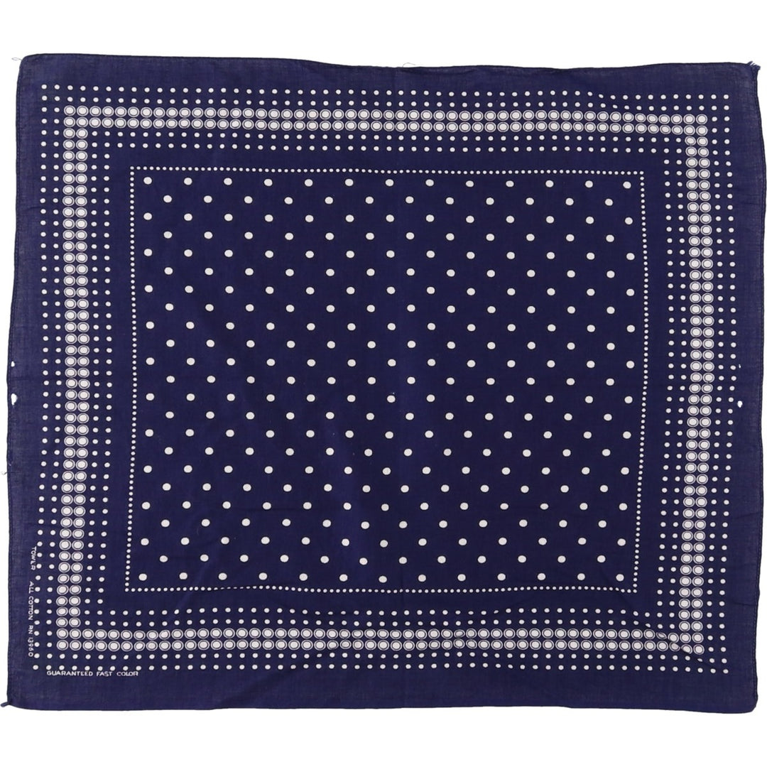 1960'S TOWER polka dot pattern single selvedge bandana vintage cotton navy blue type Vintage Second Hand