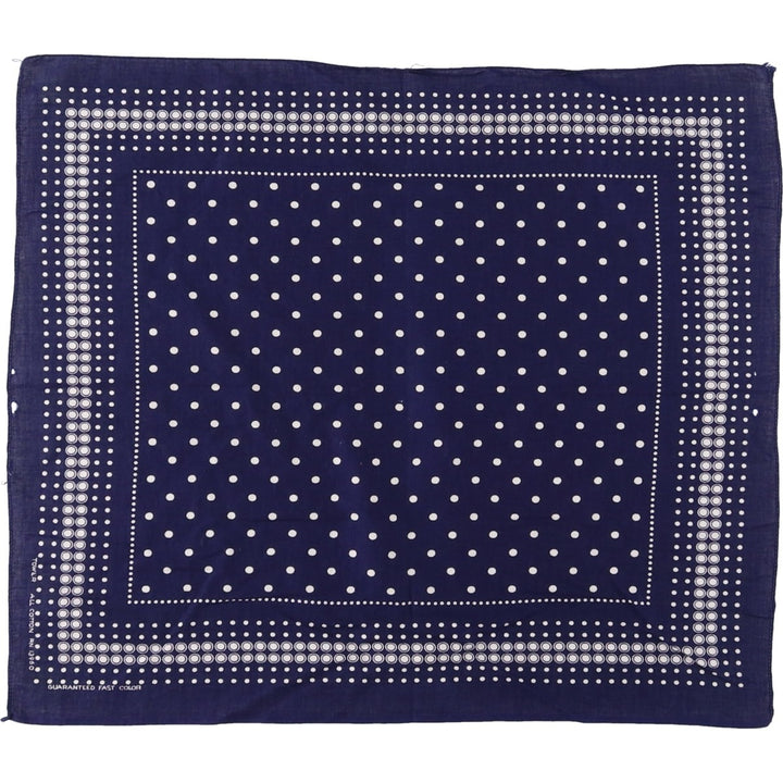 1960'S TOWER polka dot pattern single selvedge bandana vintage cotton navy blue type Vintage Second Hand