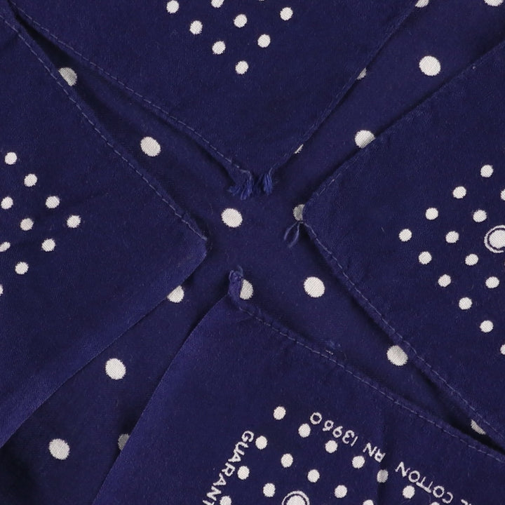 1960'S TOWER polka dot pattern single selvedge bandana vintage cotton navy blue type Vintage Second Hand