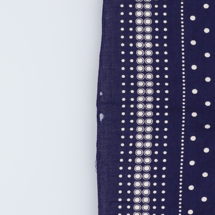1960'S TOWER polka dot pattern single selvedge bandana vintage cotton navy blue type Vintage Second Hand