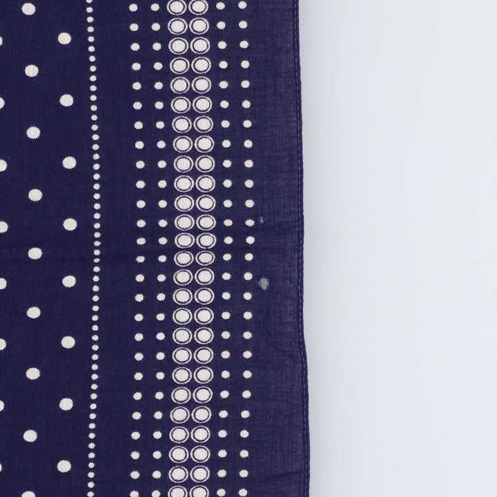 1960'S TOWER polka dot pattern single selvedge bandana vintage cotton navy blue type Vintage Second Hand