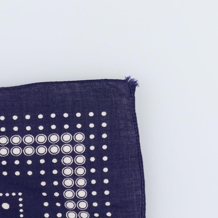 1960'S TOWER polka dot pattern single selvedge bandana vintage cotton navy blue type Vintage Second Hand