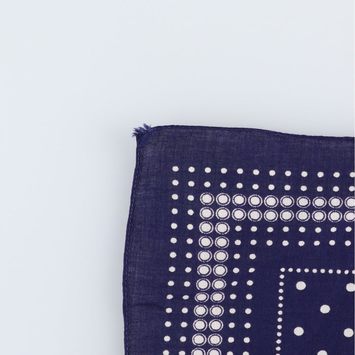 1960'S TOWER polka dot pattern single selvedge bandana vintage cotton navy blue type Vintage Second Hand