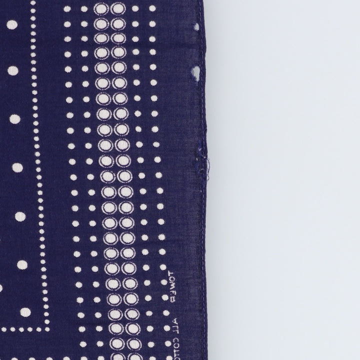 1960'S TOWER polka dot pattern single selvedge bandana vintage cotton navy blue type Vintage Second Hand