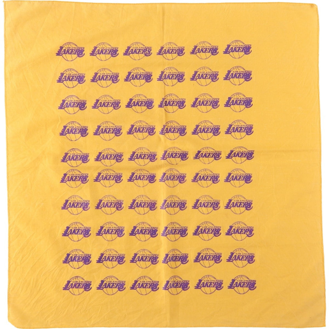 NBA LOS ANGELES LAKERS All-over print bandana unclear yellow type Vintage Second Hand