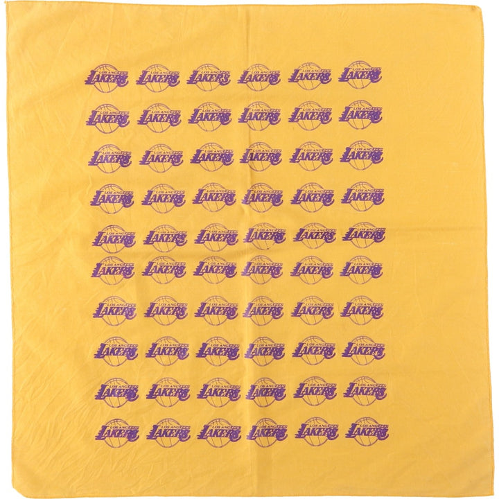 NBA LOS ANGELES LAKERS All-over print bandana unclear yellow type Vintage Second Hand