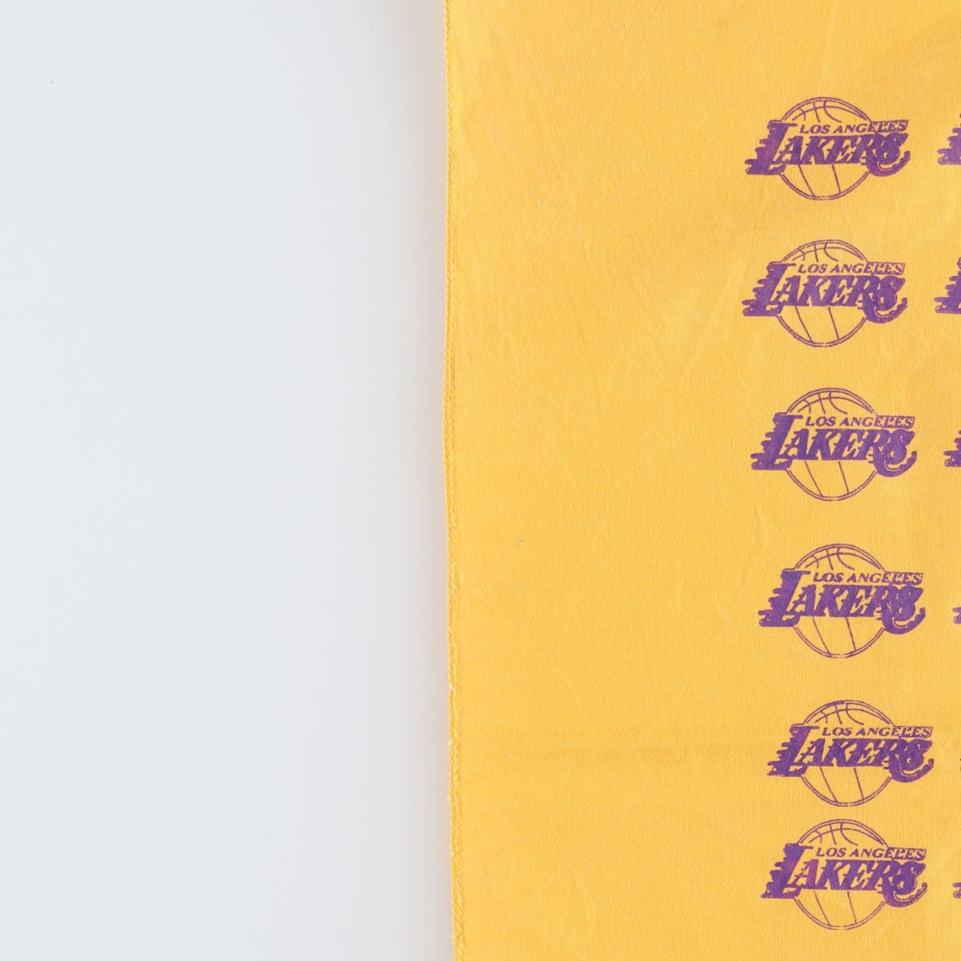 NBA LOS ANGELES LAKERS All-over print bandana unclear yellow type Vintage Second Hand