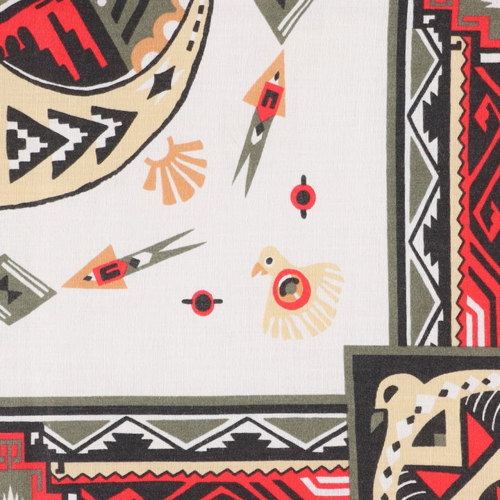 80s-90'S all-over Native American pattern bandana, made in USA, vintage. cotton red type Vintage Second Hand