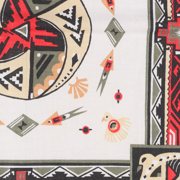80s-90'S all-over Native American pattern bandana, made in USA, vintage. cotton red type Vintage Second Hand