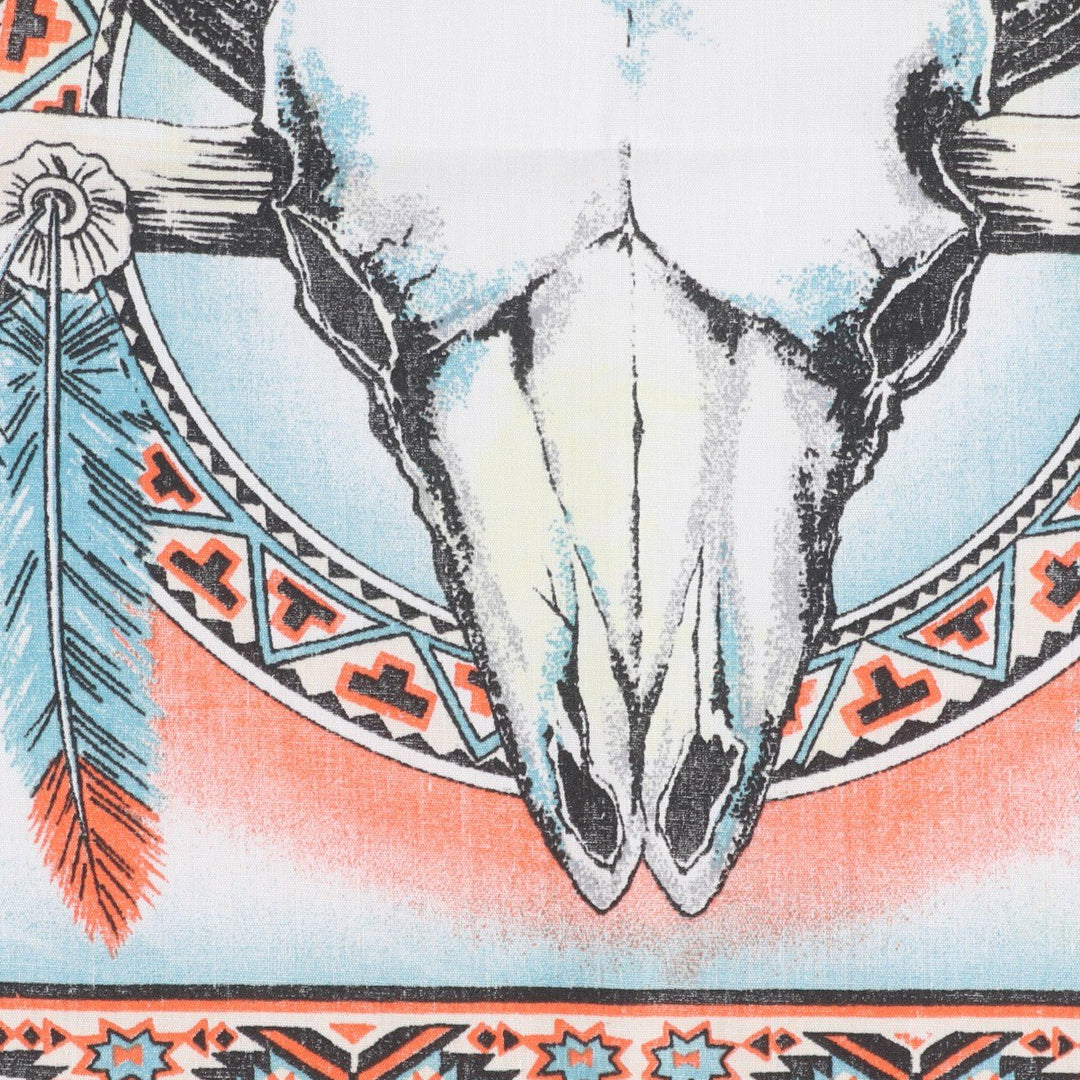 80s-90'S all-over Native American pattern bandana, made in USA, vintage. polyester black type Vintage Second Hand