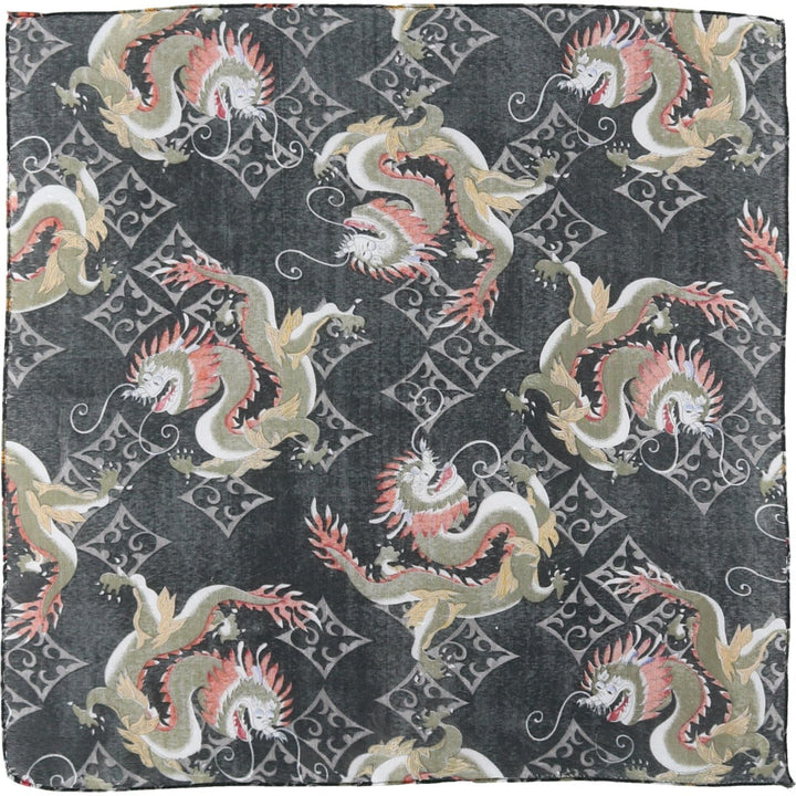 All-over dragon pattern bandana unclear black type Vintage Second Hand