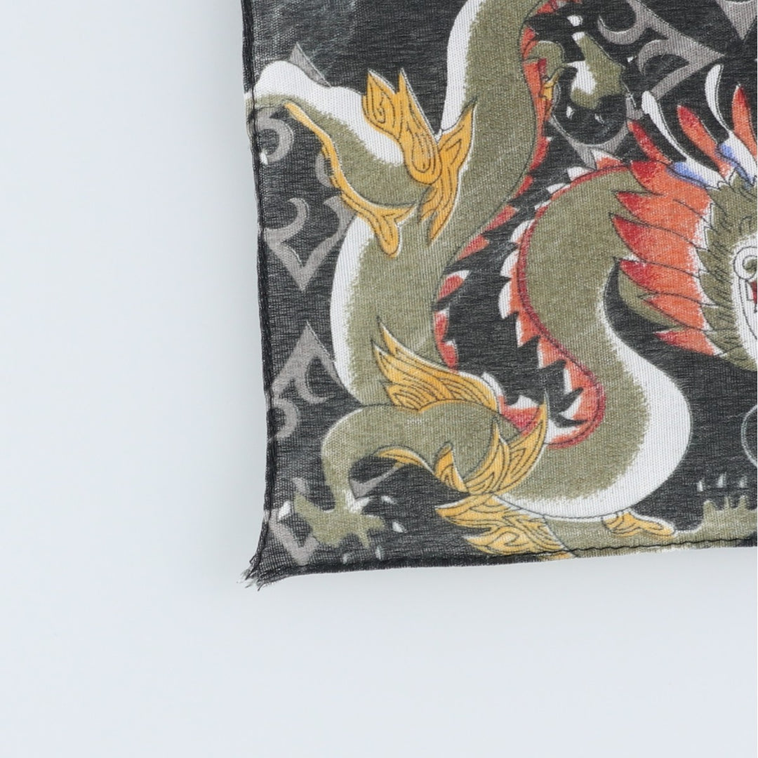 All-over dragon pattern bandana unclear black type Vintage Second Hand