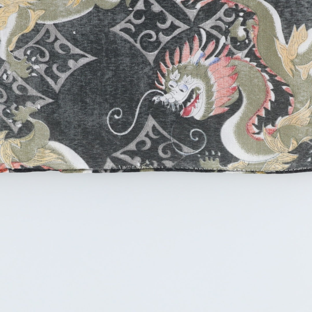 All-over dragon pattern bandana unclear black type Vintage Second Hand