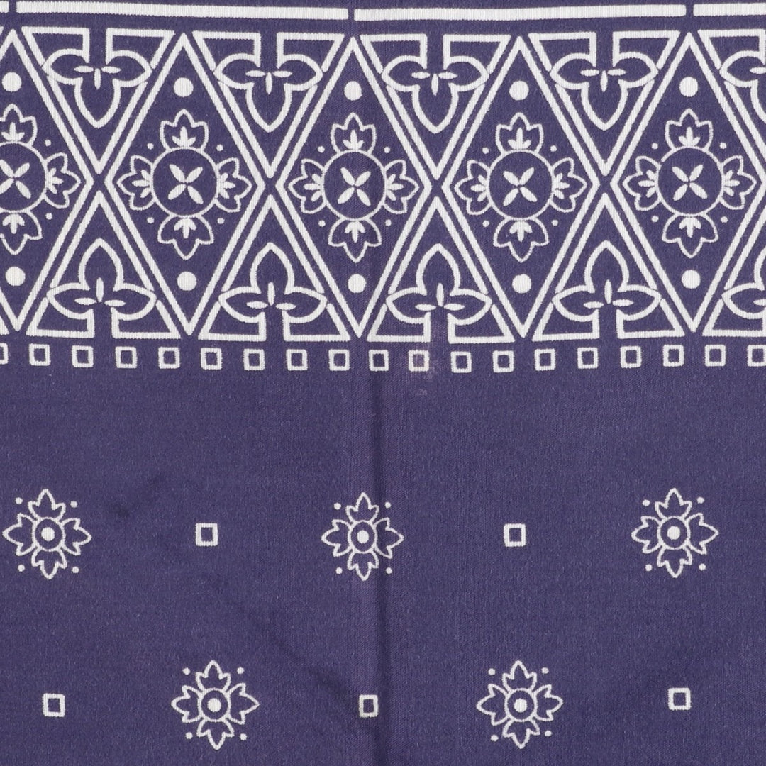 60s-70'S all-over print, single-selvedge bandana, vintage. cotton navy blue type Vintage Second Hand
