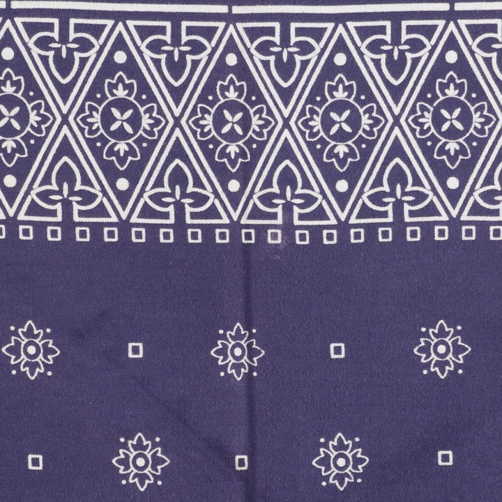 60s-70'S all-over print, single-selvedge bandana, vintage. cotton navy blue type Vintage Second Hand