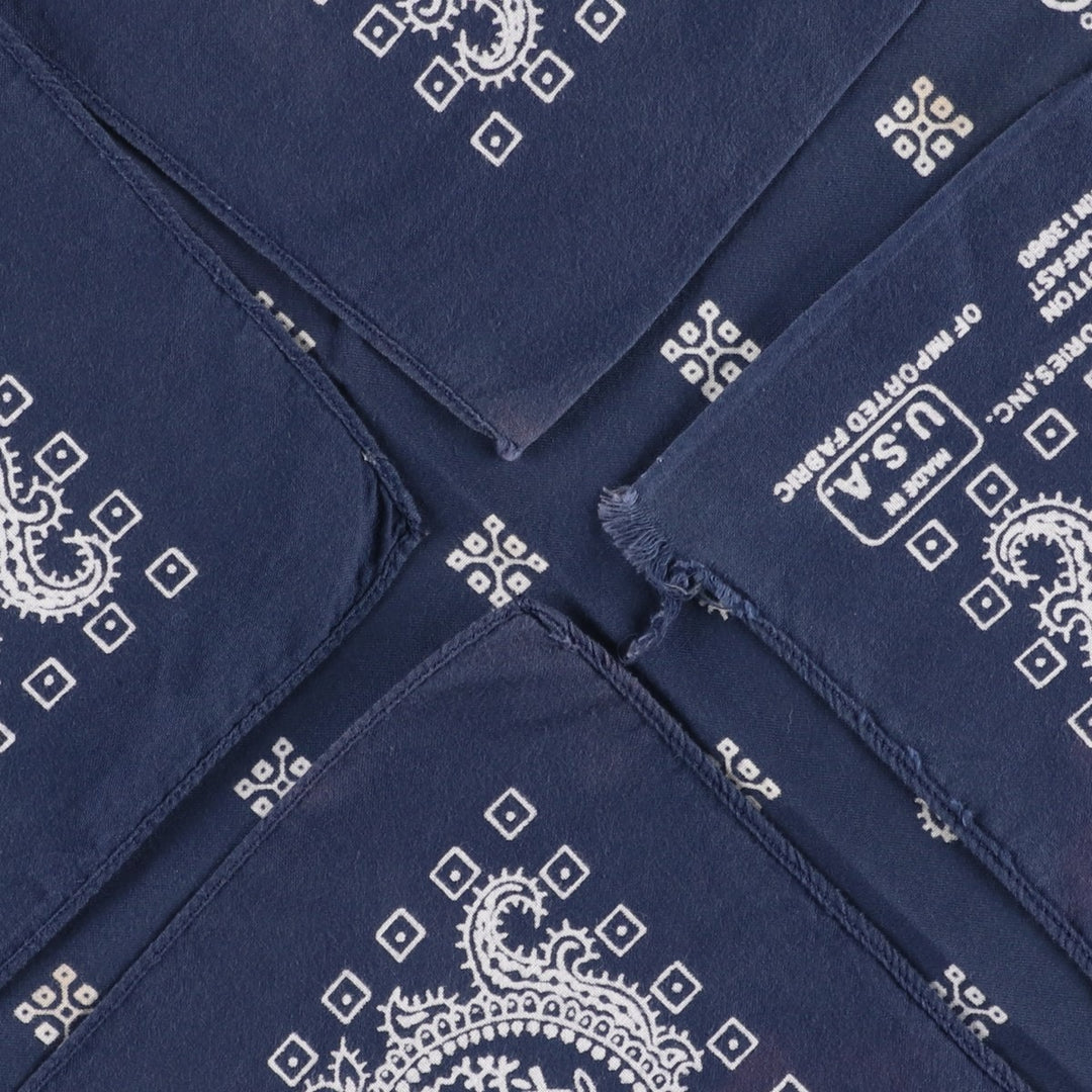 70s-80'S Paris Accessories Inc. All-over Paisley Pattern Jay Adams Bandana, Made in USA, Vintage cotton navy blue type Vintage Second Hand