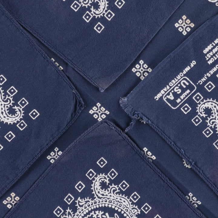 70s-80'S Paris Accessories Inc. All-over Paisley Pattern Jay Adams Bandana, Made in USA, Vintage cotton navy blue type Vintage Second Hand