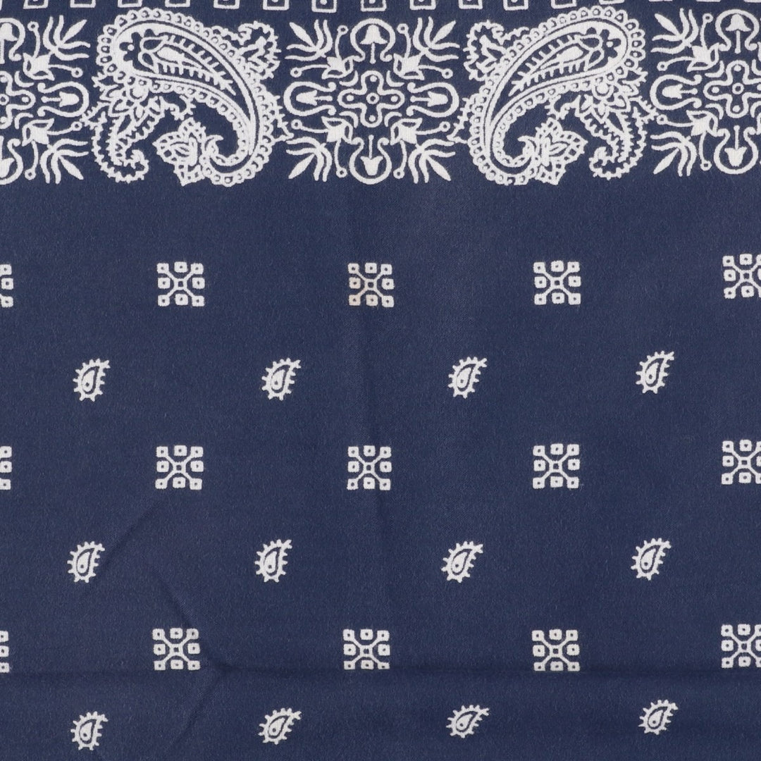 70s-80'S Paris Accessories Inc. All-over Paisley Pattern Jay Adams Bandana, Made in USA, Vintage cotton navy blue type Vintage Second Hand