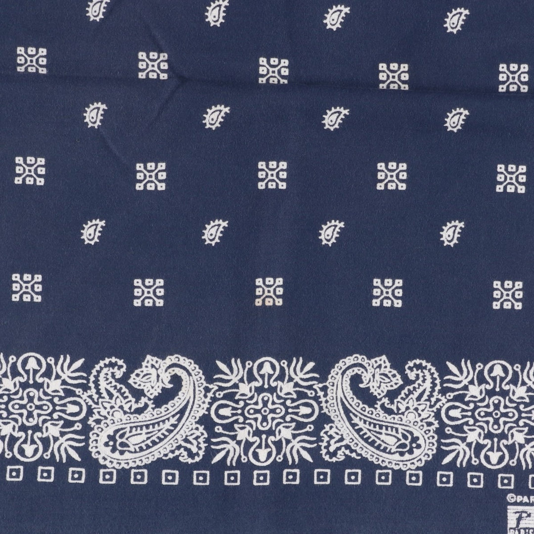 70s-80'S Paris Accessories Inc. All-over Paisley Pattern Jay Adams Bandana, Made in USA, Vintage cotton navy blue type Vintage Second Hand