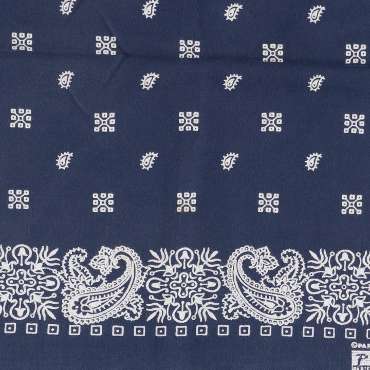 70s-80'S Paris Accessories Inc. All-over Paisley Pattern Jay Adams Bandana, Made in USA, Vintage cotton navy blue type Vintage Second Hand