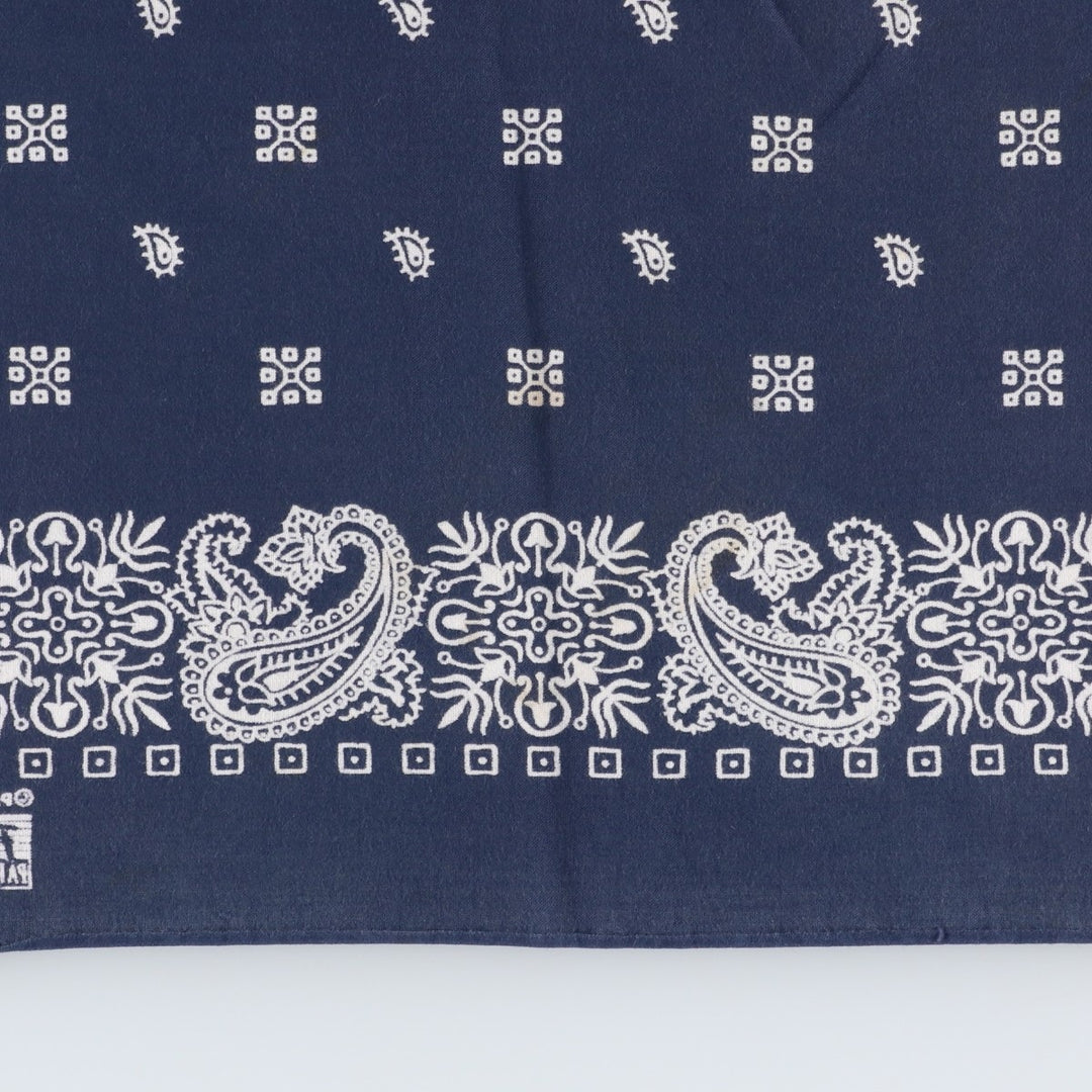 70s-80'S Paris Accessories Inc. All-over Paisley Pattern Jay Adams Bandana, Made in USA, Vintage cotton navy blue type Vintage Second Hand