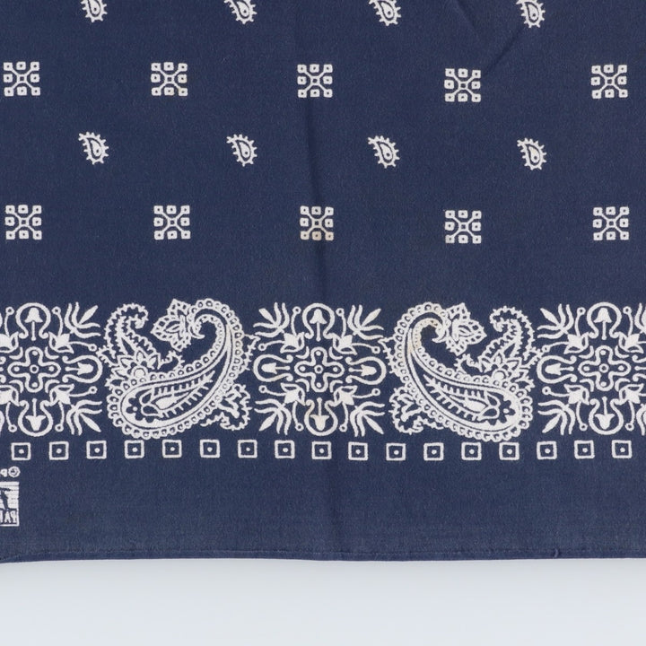 70s-80'S Paris Accessories Inc. All-over Paisley Pattern Jay Adams Bandana, Made in USA, Vintage cotton navy blue type Vintage Second Hand
