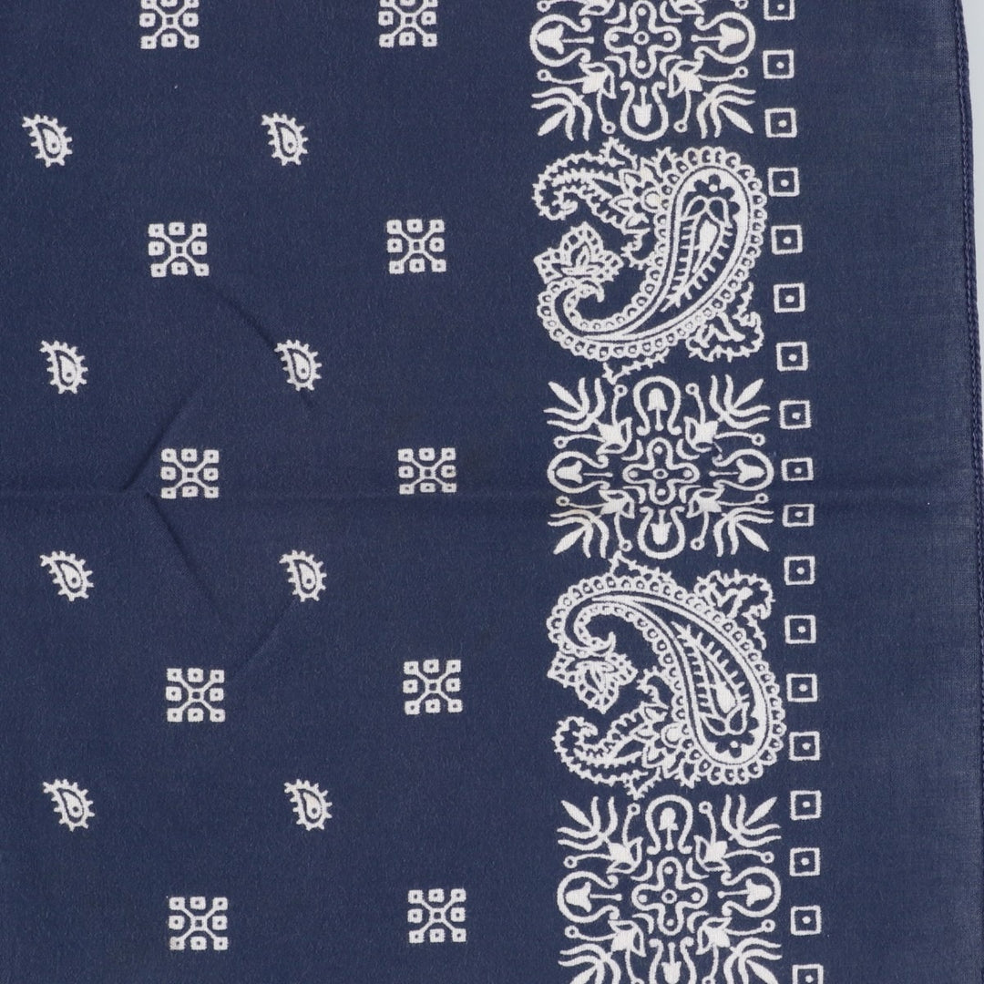 70s-80'S Paris Accessories Inc. All-over Paisley Pattern Jay Adams Bandana, Made in USA, Vintage cotton navy blue type Vintage Second Hand