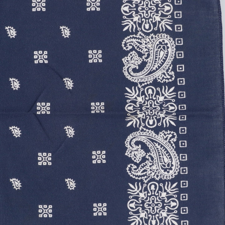 70s-80'S Paris Accessories Inc. All-over Paisley Pattern Jay Adams Bandana, Made in USA, Vintage cotton navy blue type Vintage Second Hand