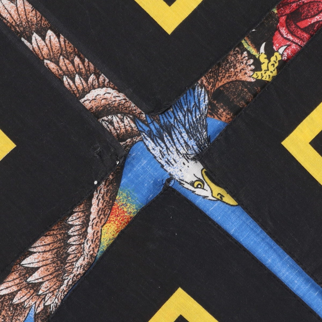 80s-90'S Harley-Davidson all-over eagle pattern bandana, made in the USA, vintage. polyester black type Vintage Second Hand