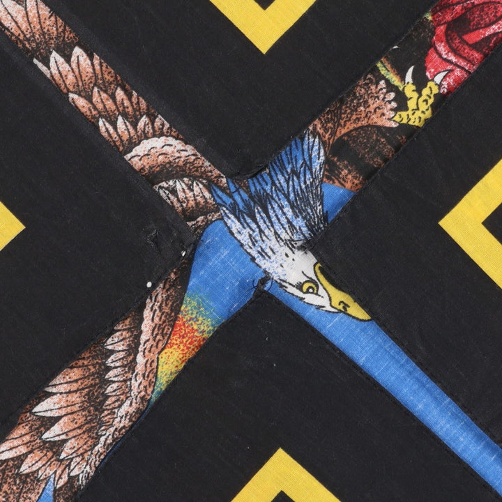 80s-90'S Harley-Davidson all-over eagle pattern bandana, made in the USA, vintage. polyester black type Vintage Second Hand