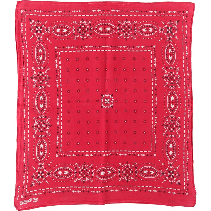 60s-70'S ELEPHANT BRAND all-over print trunk-up bandana, one ear, upper nose, made in USA, vintage. cotton red type Vintage Second Hand