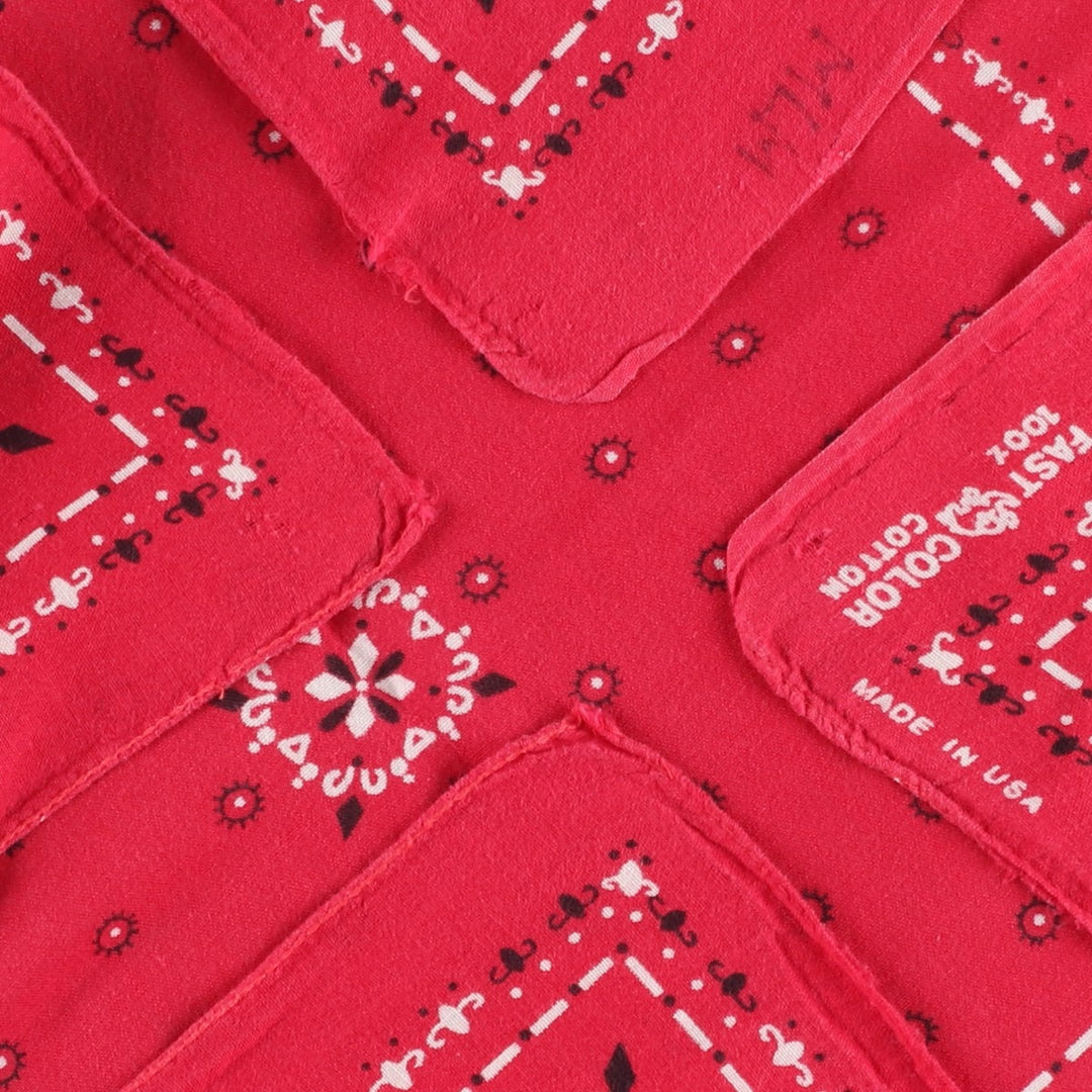 60s-70'S ELEPHANT BRAND all-over print trunk-up bandana, one ear, upper nose, made in USA, vintage. cotton red type Vintage Second Hand