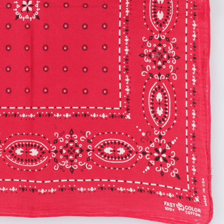 60s-70'S ELEPHANT BRAND all-over print trunk-up bandana, one ear, upper nose, made in USA, vintage. cotton red type Vintage Second Hand