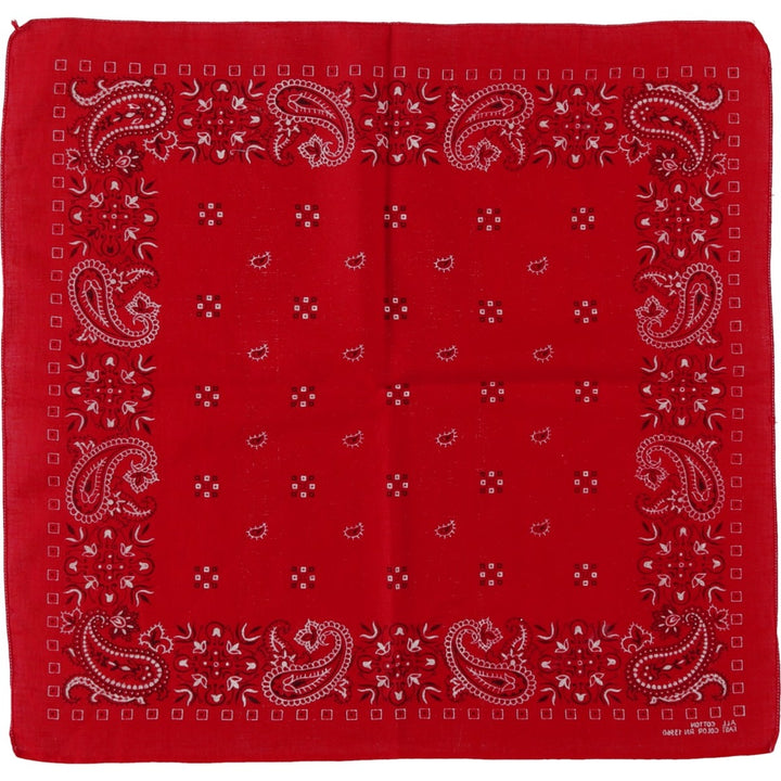 60s-70'S all-over paisley pattern bandana, one selvedge, vintage. cotton red type Vintage Second Hand