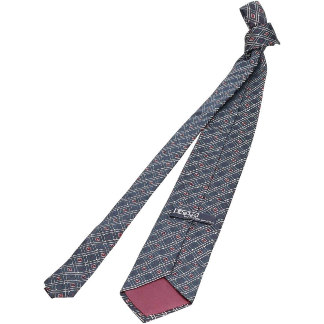 90'S Ralph Lauren POLO by Ralph Lauren all-over print tie, made in the USA, vintage. silk Charcoal Vintage Second Hand