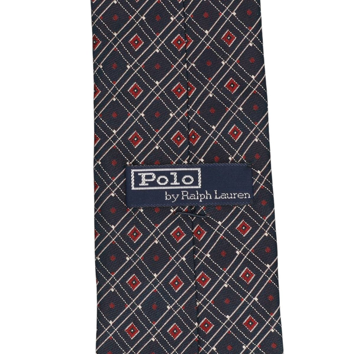 90'S Ralph Lauren POLO by Ralph Lauren all-over print tie, made in the USA, vintage. silk Charcoal Vintage Second Hand