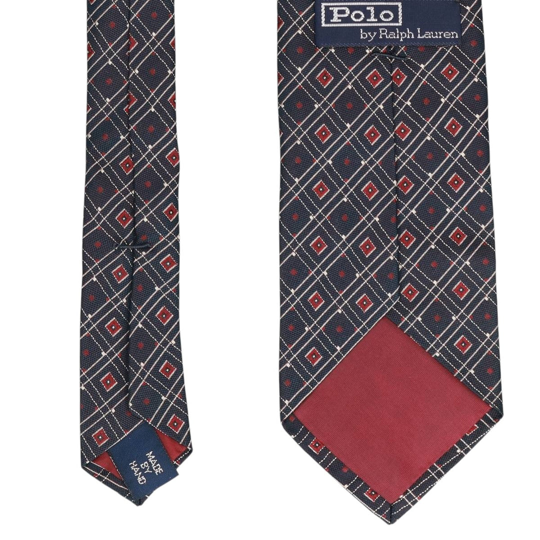 90'S Ralph Lauren POLO by Ralph Lauren all-over print tie, made in the USA, vintage. silk Charcoal Vintage Second Hand