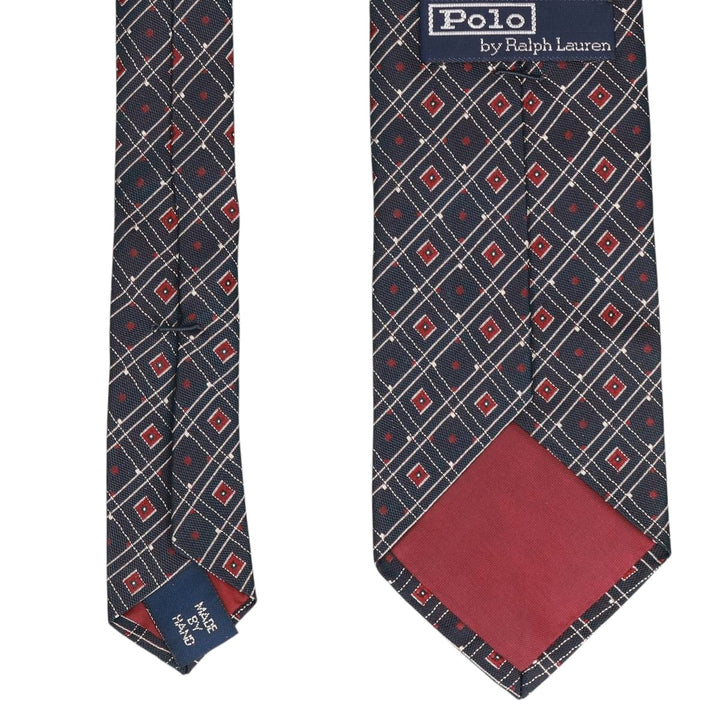 90'S Ralph Lauren POLO by Ralph Lauren all-over print tie, made in the USA, vintage. silk Charcoal Vintage Second Hand