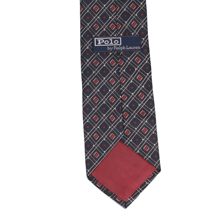 90'S Ralph Lauren POLO by Ralph Lauren all-over print tie, made in the USA, vintage. silk Charcoal Vintage Second Hand