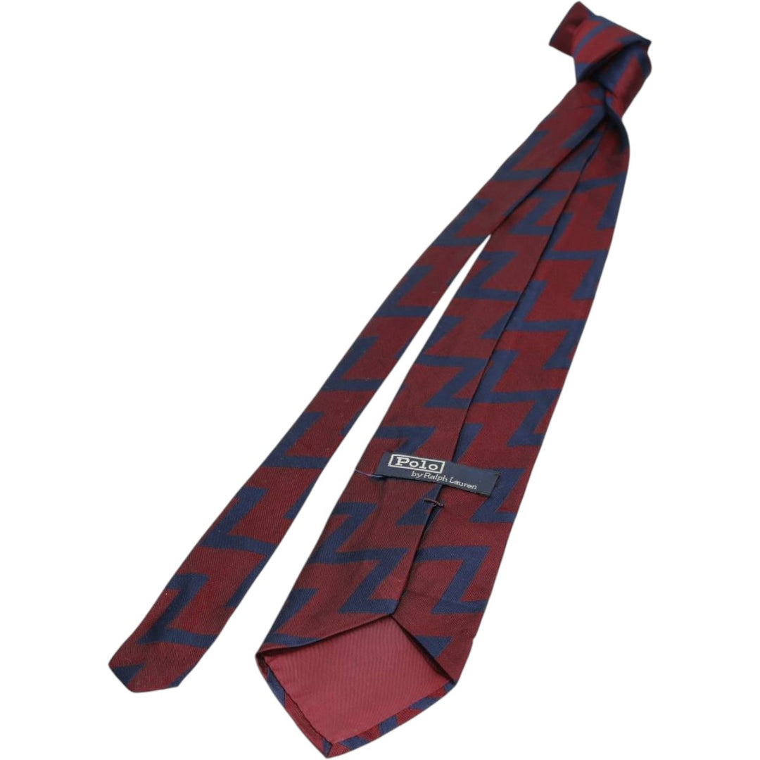 Ralph Lauren POLO by Ralph Lauren all-over print tie, made in the USA, vintage. silk burgundy type Vintage Second Hand