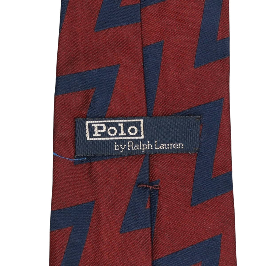 Ralph Lauren POLO by Ralph Lauren all-over print tie, made in the USA, vintage. silk burgundy type Vintage Second Hand