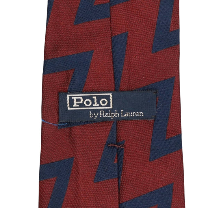 Ralph Lauren POLO by Ralph Lauren all-over print tie, made in the USA, vintage. silk burgundy type Vintage Second Hand
