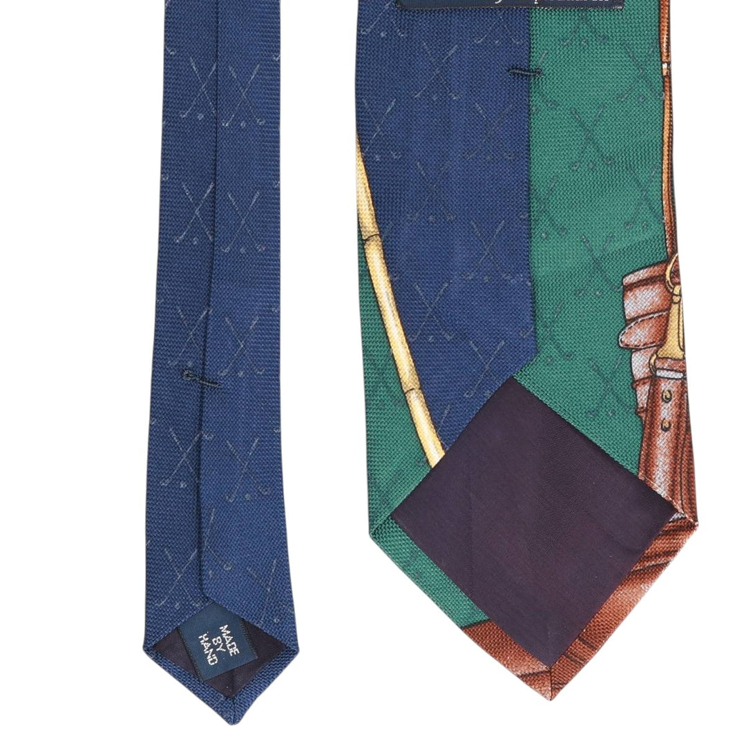 90'S Ralph Lauren POLO by Ralph Lauren all-over print tie, made in the USA, vintage. silk navy blue type Vintage Second Hand