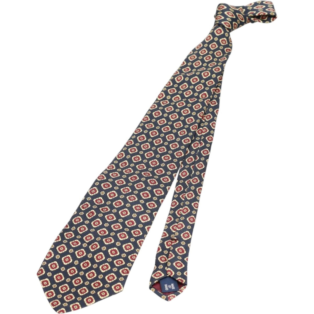 90'S Ralph Lauren POLO by Ralph Lauren all-over print tie, made in the USA, vintage. silk navy blue type Vintage Second Hand