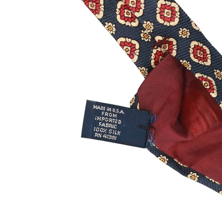 90'S Ralph Lauren POLO by Ralph Lauren all-over print tie, made in the USA, vintage. silk navy blue type Vintage Second Hand