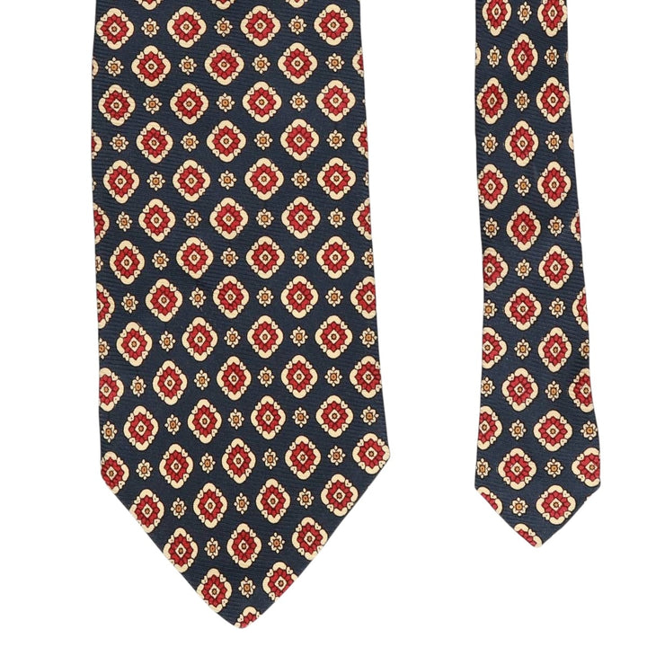 90'S Ralph Lauren POLO by Ralph Lauren all-over print tie, made in the USA, vintage. silk navy blue type Vintage Second Hand