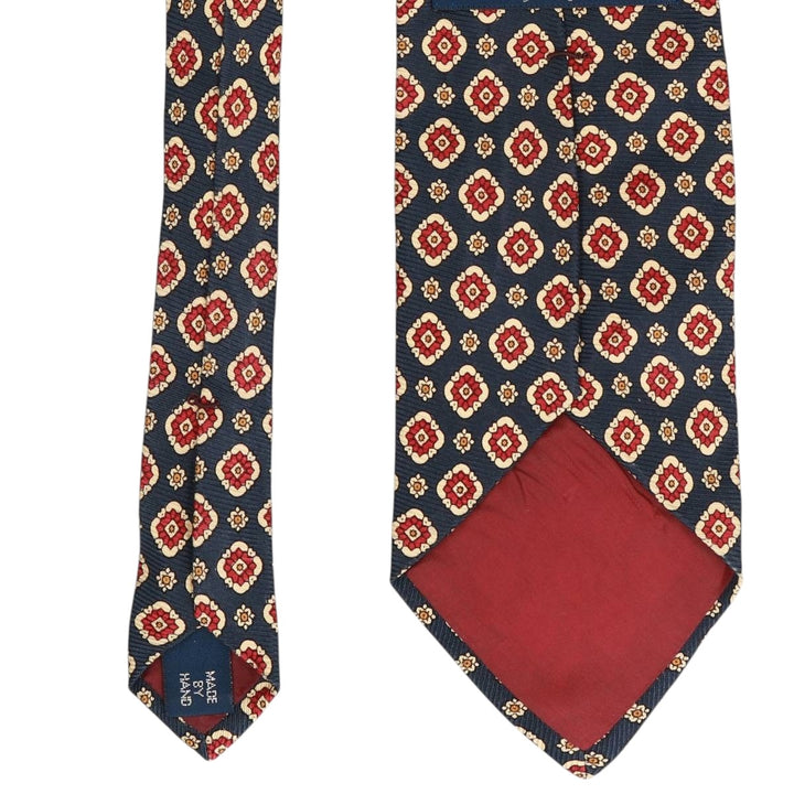 90'S Ralph Lauren POLO by Ralph Lauren all-over print tie, made in the USA, vintage. silk navy blue type Vintage Second Hand