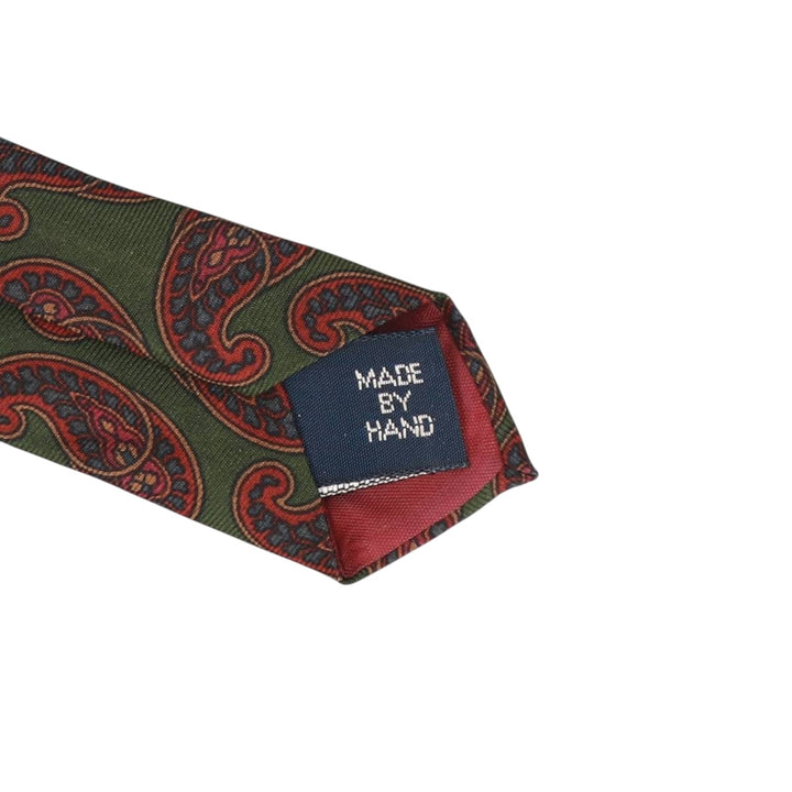 Vintage 90'S Ralph Lauren POLO by Ralph Lauren Paisley Pattern Tie, Made in USA silk Khaki type Vintage Second Hand
