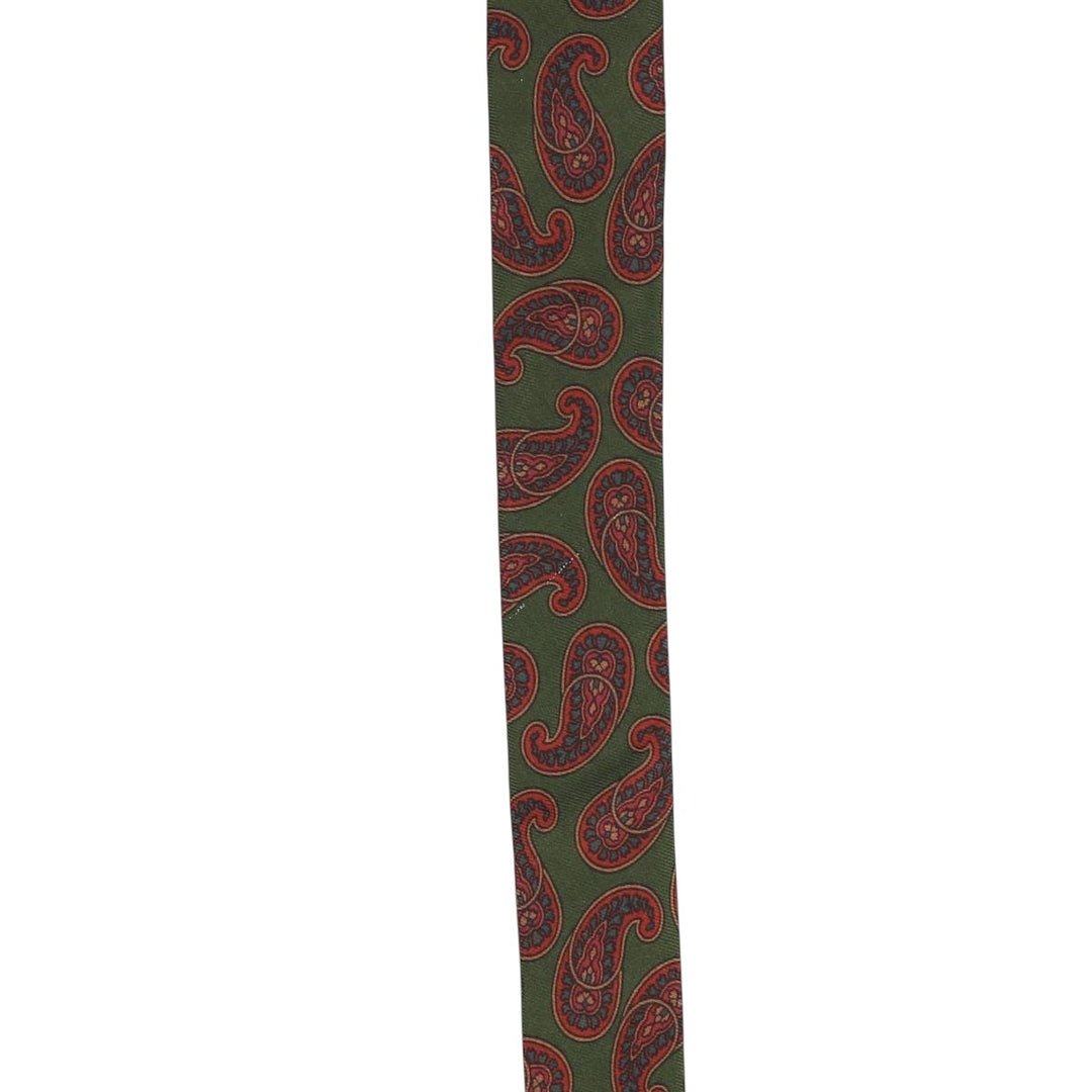 Vintage 90'S Ralph Lauren POLO by Ralph Lauren Paisley Pattern Tie, Made in USA silk Khaki type Vintage Second Hand